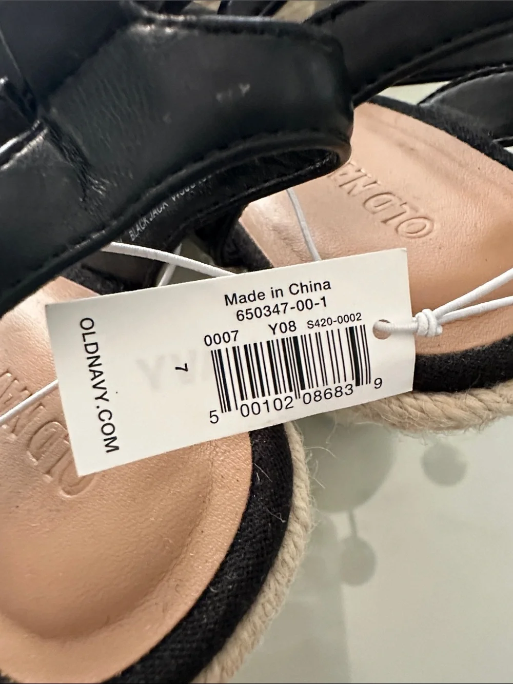 🔆2 Pairs 🔆 Old Navy Black and Beige Knotted Espadrille Wedge Sandals
